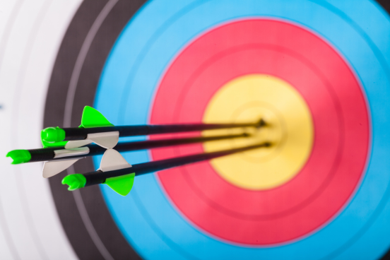 3 arrows hitting the bulls eye