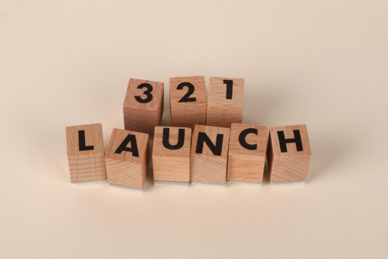 The word launch in block letters