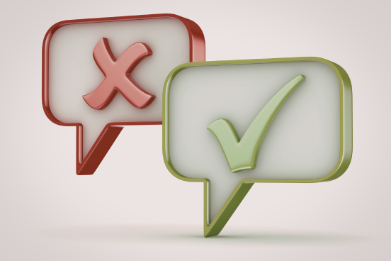 correct and incorrect icons